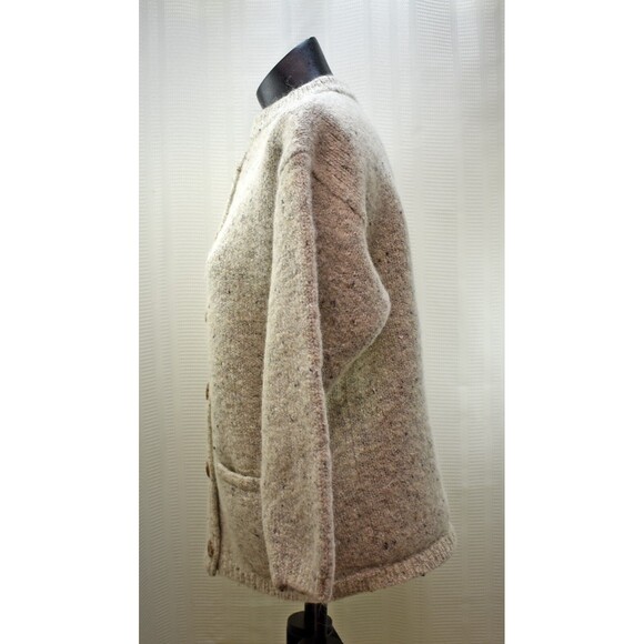 Design Options Natural Wool Cotton Alpaca Button-Front Cardigan Sweater L - Picture 5 of 8